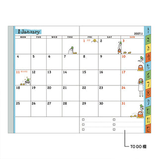 Midori 2027 B7 Ojisan Monthly Planner