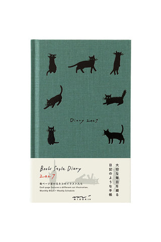 Midori 2027 Cat B6 Monthly Block + Weekly Diary Planner Green