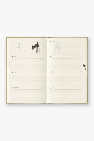 Midori 2027 Cat B6 Monthly Block + Weekly Diary Planner Beige
