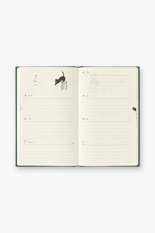 Midori 2027 Cat B6 Monthly Block + Weekly Diary Planner Green