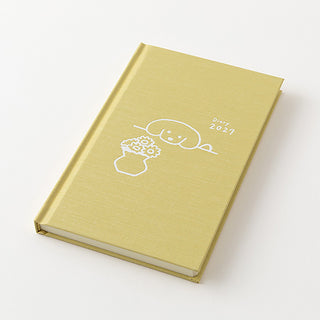 Midori 2027 Fluffy Dog B6 Monthly Block + Weekly Diary Planner Yellow