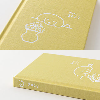Midori 2027 Fluffy Dog B6 Monthly Block + Weekly Diary Planner Yellow