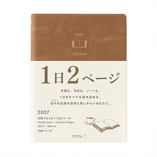 Midori 2027 Hibino A6 Two-Page-A-Day Planner