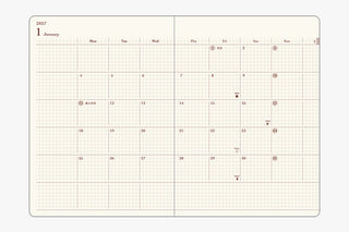 Midori 2027 Hibino A6 Two-Page-A-Day Planner