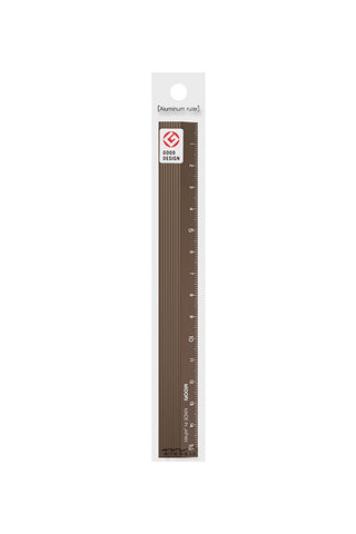 Midori Aluminum 15cm Ruler Brown