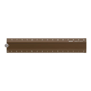 Midori Aluminum 30cm Multi Ruler Brown