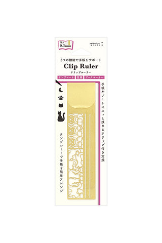 Midori Chiratto Clip Ruler Cat