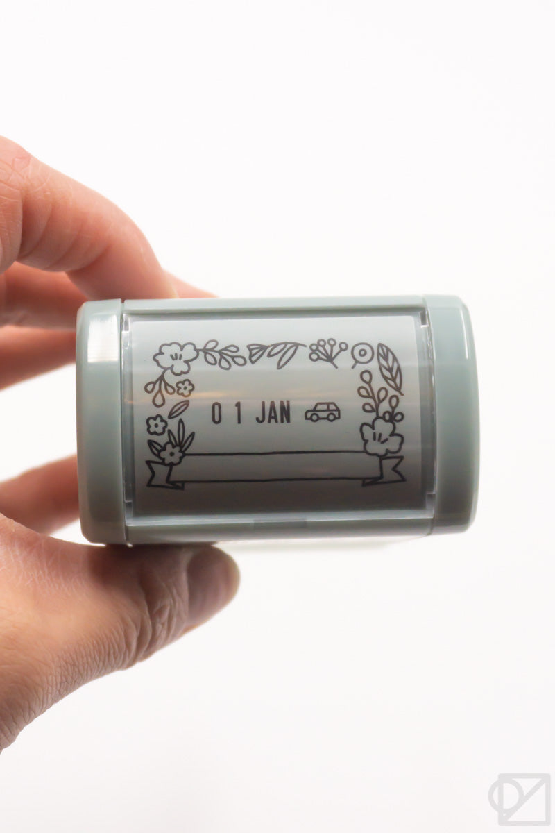 Midori Paintable Rotating Date Stamp - Flowers