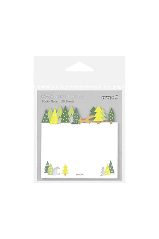 Midori Katanuki Sticky Notes Forest