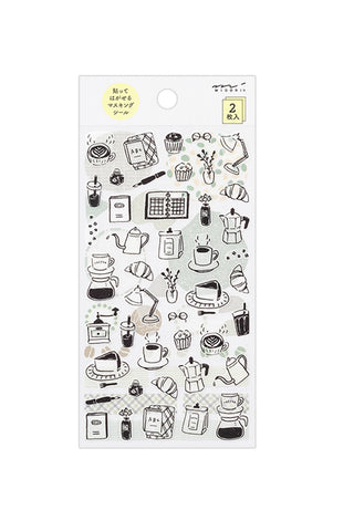 Midori Layering Washi Stickers Cafe