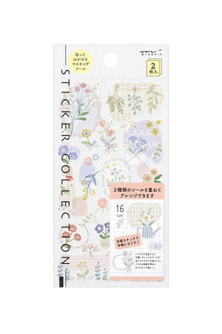 Midori Layering Washi Stickers Flowers