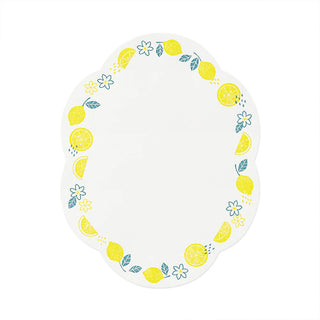 Sheet of letter press stationery with lemon design 