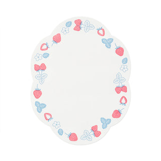 Letter press sheet with strawberry design