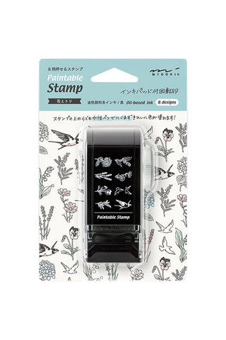Midori Paintable Rotary Stamp Dial Flowers & Birds