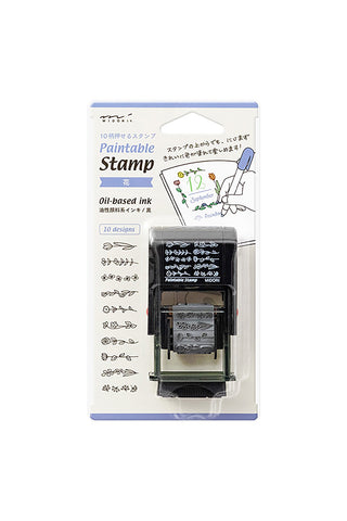 Midori Paintable Rotary Stamp Flowers