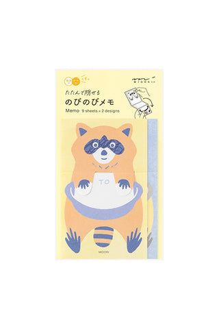 Midori Stretchy Memo Pad Raccoon