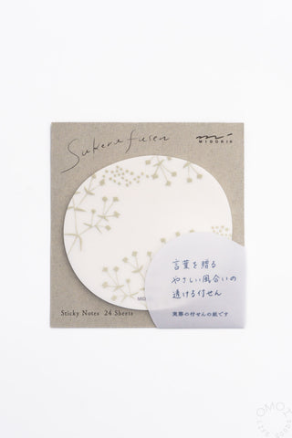 Midori Sukeru Fusen Translucent Sticky Notes White Flowers
