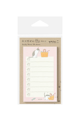 Midori To-Do Sticky Notes Bag Cat