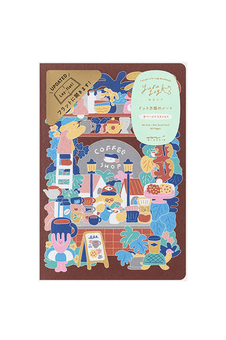 Midori Yuru Log B6 Dot Grid Notebook Coffee Shop