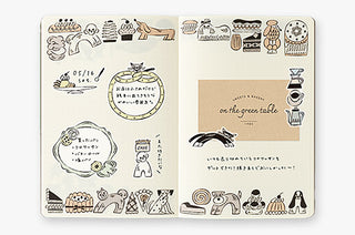 Midori Yuru Log B6 Dot Grid Notebook Sweets & Animals