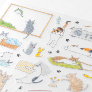 Midori Lounging Cats Stickers