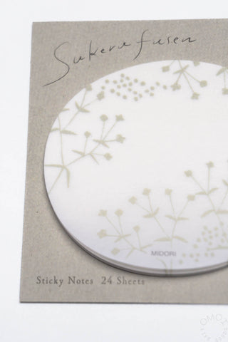 Midori Sukeru Fusen Translucent Sticky Notes White Flowers