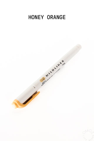 ZEBRA Mildliner highlighter pen with orange chisel tip, white barrel