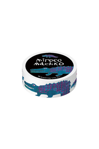 Washi tape with crocodile design with 'Miroco Mochiko' branding on a white background