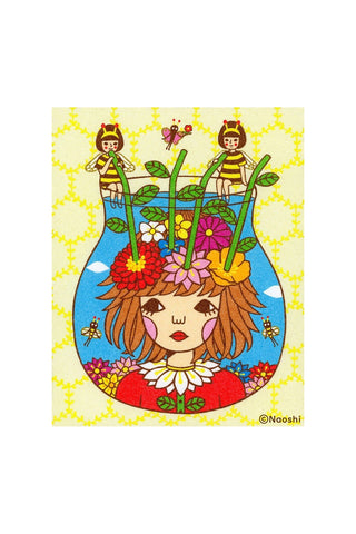 Naoshi 8x10 Art Print Bee Cafe Vase
