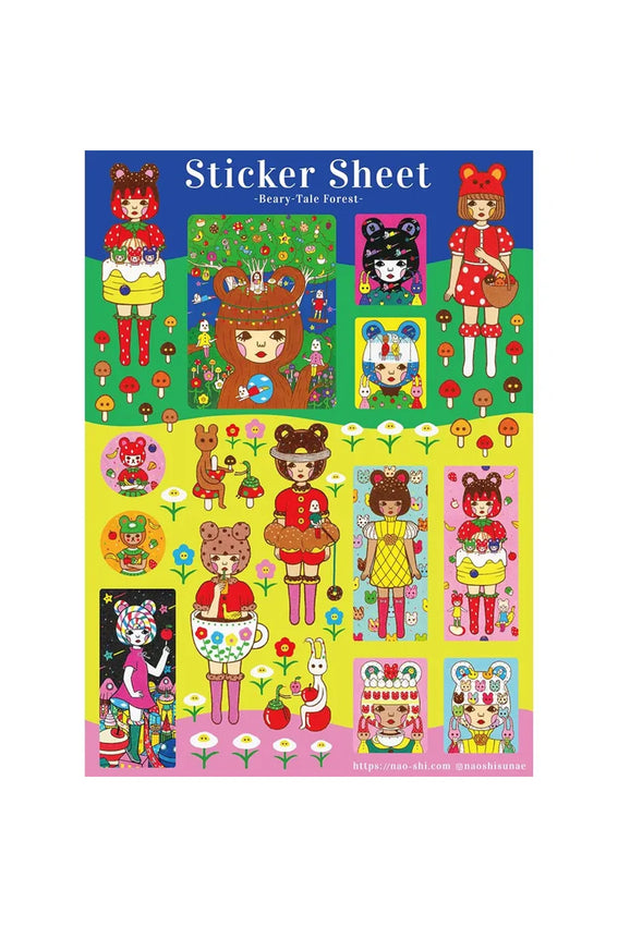 Naoshi Sticker Sheet Beary Tale Forest