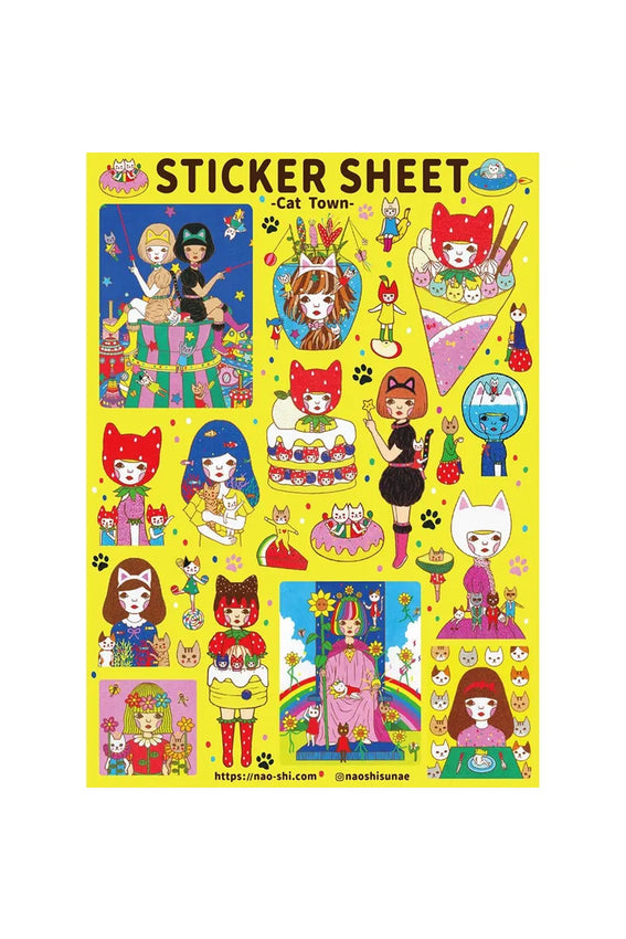 Naoshi Sticker Sheet Cat Town