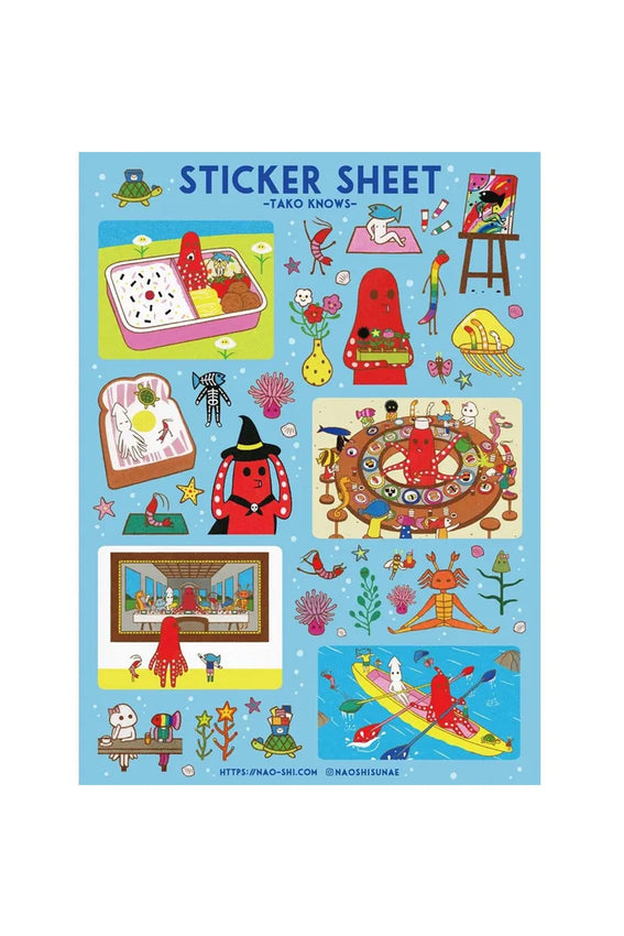 Naoshi Sticker Sheet Tako Knows