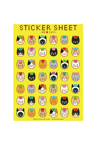 Naoshi Sticker Sheet We Love Cats