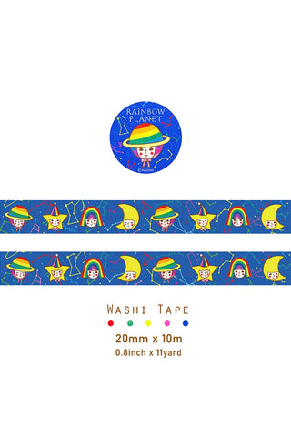 Naoshi Washi Tape Rainbow Planet