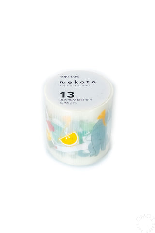 Washi tape with colorful design and text on a white background