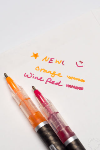 Orange and wine red 1.5mm Fude ball Bio pens