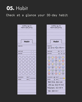 Habit tracker allows you to check at a glance your habits
