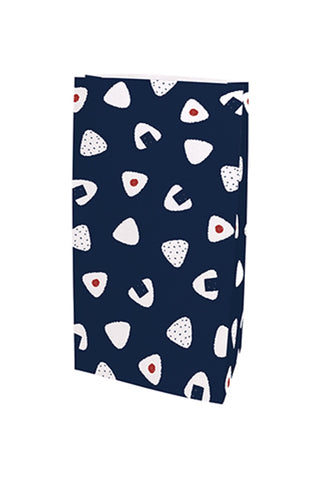 Navy blue bag with onigiri pattern on a white background