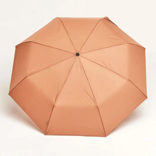 back of mocha colored umbrella opened 