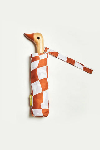 Original Duckhead Compact Duck Umbrella Peanut Butter Checks