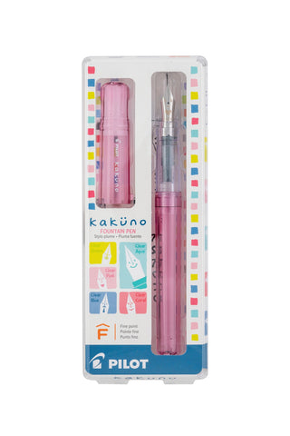 PILOT Kakuno Fountain Pen Fine Nib Clear Pink