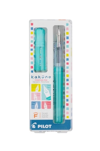 PILOT Kakuno Fountain Pen Medium Nib Clear Aqua