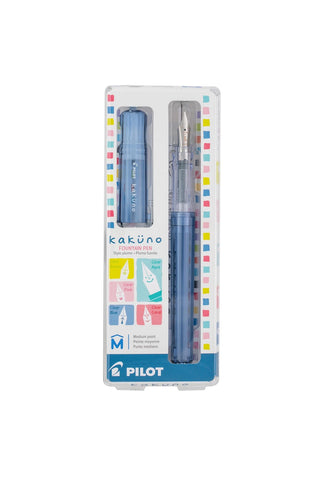 PILOT Kakuno Fountain Pen Medium Nib Clear Blue