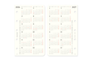 PLOTTER 2026 Monthly Schedule Diary Refill Mini-5 Size