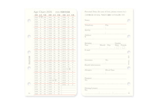 PLOTTER 2026 Monthly Schedule Diary Refill Mini-5 Size