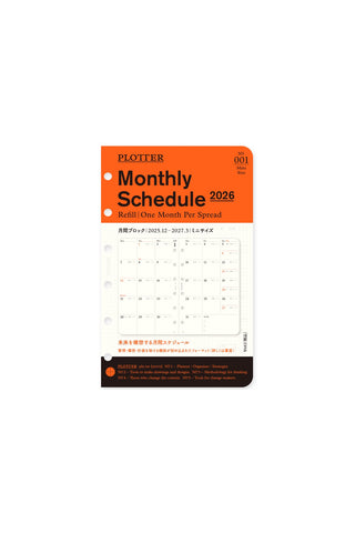 PLOTTER 2026 Monthly Schedule Diary Refill Mini Size