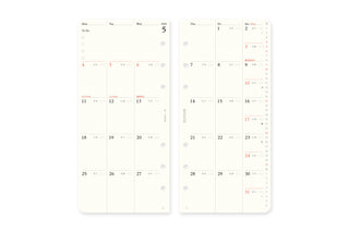 PLOTTER 2026 Monthly Schedule Diary Refill Narrow Size