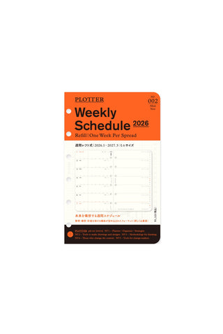 PLOTTER 2026 Weekly Schedule Diary Refill Mini Size