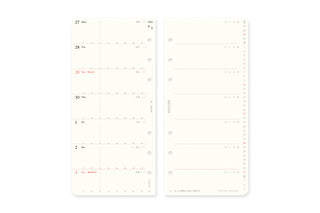 PLOTTER 2026 Weekly Schedule Diary Refill Narrow Size