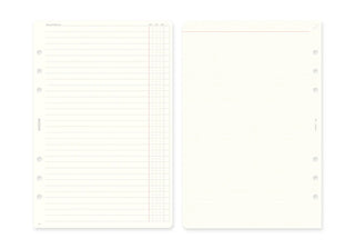 Two blank lined planner inserts with five-hole punching on the sides.